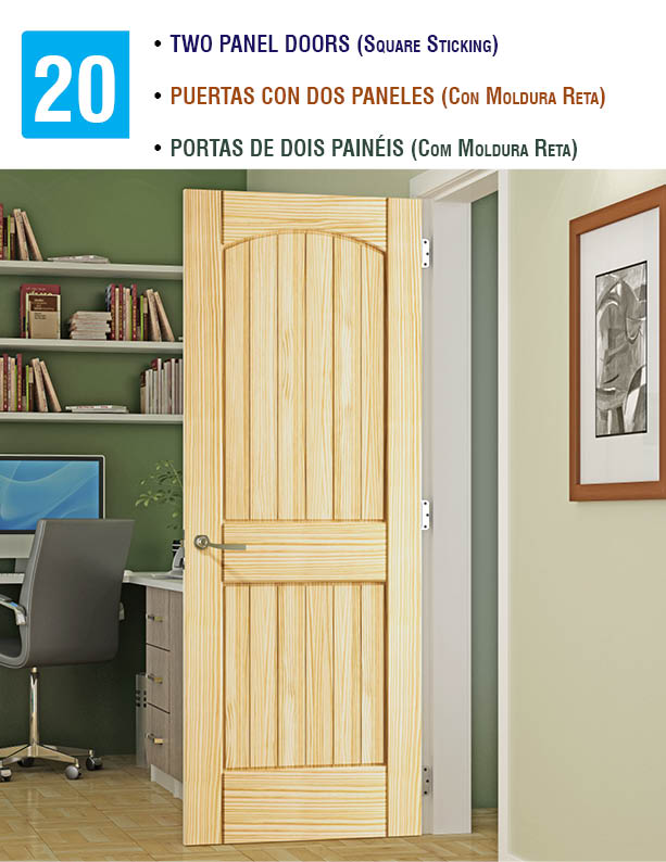 20 Two Panel Doors (Square Sticking)